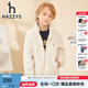 哈吉斯（HAZZYS）童裝男童外套秋新款兒童仿羊羔絨保暖休閑外套 奶油色 165