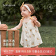 babylove女寶寶包屁衣連衣裙夏季甜美包屁裙嬰兒吊帶爬服三角哈衣外出服