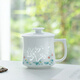 景德鎮(zhèn)陶瓷茶杯手繪開窗玲瓏泡茶杯帶蓋馬克杯辦公室個人水杯子 手繪五彩玲瓏【荷韻】自在杯