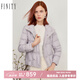 FINITY紫色羽絨服秋季簡約毛邊白鴨絨氣質(zhì)短款立領(lǐng)外套女 紫色 M