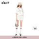 DZZIT地素時尚春夏復(fù)古運動字母繡花polo領(lǐng)短袖T恤3H2D3211Q 白色 S