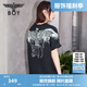 BOY LONDON【白羽入夜】春夏情侶款潮牌朋克時(shí)尚紫外線光變短袖T恤N01914 黑印藍(lán) （天空藍(lán)色光變印花） M