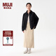 無印良品（MUJI）女式 不易沾水燈芯絨領夾克 女外套長袖工裝 外衣女裝 春季 黑色 S (155/80A)