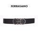 Salvatore Ferragamo菲拉格慕 男士黑色銀扣雙面可調(diào)節(jié)腰帶687611 100七夕禮物送男友
