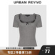 UR2025春季新款女裝拼接蕾絲蝴蝶結(jié)裝飾短袖T恤UWG450086