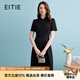 愛特愛（EITIE）新中式對(duì)襟珍珠盤扣收腰顯瘦連衣裙夏季新款高端女裝B2407306 極簡黑20 L 165