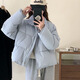 芭芙達妮棉服女款2025年最新款短款棉衣韓版小個(gè)子時(shí)尚面包服棉襖保暖外套 藍色 M 100斤以下