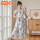 ARTFULMOM英國孕婦裝2025新款夏季連衣裙V領(lǐng)大碼寬松水墨畫(huà)蝴蝶溫柔風(fēng)長(cháng)裙 蝴蝶花色 XL