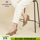 MALOVE MZ黑色高跟鞋女2025新款氣質(zhì)粗跟單鞋大碼職業(yè)通勤女鞋 烤杏仁色 36