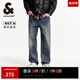 杰克·瓊斯（JACK&JONES）25年夏季男裝907寬松直筒牛仔褲男士復(fù)古水洗潮流休閑品牌褲子 E42中藍牛仔 31 175 W31/L30