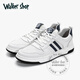 Walker Shop品牌運動休閑鞋男春季新款潮流百搭德訓(xùn)鞋牛皮透氣軟面板鞋 白藍 40