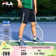 FILA斐樂兒童童裝短褲2025年夏季男中大童針織五分褲 青鳥藍-NV 150