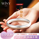 唯一（Winy）銀手鐲女純足銀9999鐲子銀飾素圈送女友媽媽款生日七夕情人節(jié)禮物