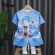 迪士尼（Disney）2025夏季冰絲套裝哪吒衣服新款短袖兒童男孩童裝寶寶潮款兩件套 藍(lán)色敖丙哪吒(兩件套) 120 【建議身高110-120CM】
