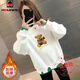 AEMAPE加絨加厚衛(wèi)衣女2025春秋冬新款甜美風(fēng)印花小熊款保暖長袖圓領(lǐng)上衣 MX-11-8024小熊-白色加絨加厚 XL _建議120-140斤內(nèi)