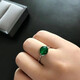 KZD老鳳凰和田碧玉色999純銀鑲嵌寶石戒指開(kāi)口女款指環(huán)個(gè)性復古時(shí)尚 綠玉髓戒指老鳳祥同款