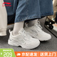 李寧運(yùn)動(dòng)鞋男女情侶款2025夏新款正品老爹鞋低幫小白鞋輕便休閑跑步鞋 云霧白/銀色 36