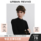 UR秋冬新款女裝簡約氣質(zhì)百搭立領(lǐng)修身針織衫UWB940013 黑色 S
