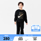 NIKE 3BRAND 耐克男女童衛(wèi)衣+褲子2件套冬季加絨保暖兒童衛(wèi)衣長褲套裝 正黑色 120 /60 【建議身高110-116cm】