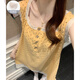 另約睡裙女款夏季無袖2025新款帶胸墊云朵棉吊帶花邊甜美睡衣夏家居服 ZR2044 圓點花邊 固定胸墊 L