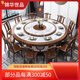 錦華世品新中式酒店電動餐桌大圓桌帶轉(zhuǎn)盤飯店20人包廂會所家用實(shí)木飯桌椅 胡桃色 4米 +26椅 【含電動轉(zhuǎn)盤】