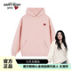 查爾斯桃心連帽衛(wèi)衣男女情侶同款純色基礎(chǔ)百搭運(yùn)動休閑套頭上衣 粉紅色 XL