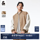 杰克·瓊斯（JACK&JONES）春秋男裝潮流寬松棒球服仿麂皮老花長袖上衣滿印夾克衣服外套男士 柚木棕-E11 L 180
