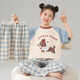 2026新款女童睡衣夏季純棉薄款三件套裝兒童女孩可愛(ài)春秋款家 MX22516-臘腸狗 130 【14碼】125-135CM 50-60斤
