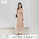 對白萊賽爾亞麻輕盈襯衫套裝裙女2025夏新款半身裙氣質(zhì)休閑兩件套 米杏色 S