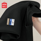 名創(chuàng)優(yōu)品（MINISO）短袖t恤男夏季2025新款美式重磅男款休閑寬松純棉藏青色半袖衣服 【100%純棉】黑色(摩登胸標(biāo)) 5XL (體重230-260斤)