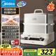 美的（Midea）穿透蒸電蒸鍋16.5L雙層大容量多功能鍋 外置加水預約保溫多用途鍋不銹鋼ZGC302352【采銷力薦】