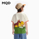 馬騎頓（MQD）【設(shè)計(jì)師系列】MQD童裝男童短袖T恤夏卡通上衣韓版體恤9442X0301 米白 140