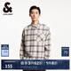 杰克·瓊斯（JACK&JONES）男裝春季時尚百搭通勤日常休閑襯衣寬松格紋翻領(lǐng)襯衫男224405014 A43油白 M 175