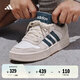 adidas「小鋸齒」D-PAD CLASSIC休閑美高風(fēng)復(fù)古籃球板鞋阿迪達(dá)斯   白色/遺跡藍(lán)/棕色   42