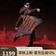 坦博爾鵝絨黑金羽絨服女長款收腰連帽加厚保暖外套TD236890 黑色 165