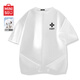 名創(chuàng)優(yōu)品（MINISO）純棉白色短袖男新款潮牌男生半袖t恤青少年百搭正肩圓領(lǐng)上衣體恤 白色(m彩色活力胸標(biāo)) XL /180(不起球不掉色)