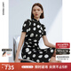 朗姿復(fù)古波點(diǎn)氣質(zhì)旗袍新中式國風(fēng)設(shè)計(jì)感連衣裙夏季新款裙子女 黑色 M