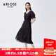 艾諾絲雅詩商場(chǎng)同款夏季新品時(shí)尚高腰鏤空設(shè)計(jì)高腰連衣裙20519041 黑色 L