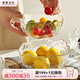 摩登主婦 北歐式ins風(fēng)玻璃碗大號(hào)家用餐具水果盤(pán)沙拉碗甜品小碗 【推薦】透明描金碗3個(gè)裝