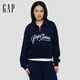 GAP女裝2025秋季新款繩繡logo寬松蝙蝠袖半拉鏈立領(lǐng)衛衣795524 海軍藍 L (170/92A) 亞洲尺碼