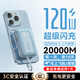 epcbook直營 國家3C認(rèn)證120W手機(jī)超級(jí)快充20000M充電寶自帶線可上飛機(jī)高鐵小巧便攜移動(dòng)電源適用小米毫安 遠(yuǎn)峰藍(lán)丨標(biāo)準(zhǔn)版+自帶四線+可上飛機(jī) 已售20000丨可上飛機(jī)高鐵
