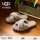 UGG春季女士時(shí)尚舒適純色輕便交叉帶厚底露趾休閑毛毛拖鞋1107955 GOA | 山羊棕色 38