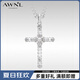 AWNL【張顏齊同款】如恩十字架北歐M隕石項(xiàng)鏈吊墜送男友生日禮物 十字架M隕石項(xiàng)鏈鈦鋼鏈款 55CM
