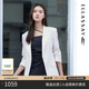 歌力思（ELLASSAY）夏新款白色西服棉亞麻高級(jí)感干練職場(chǎng)通勤西裝外套女T006 純凈白 XS