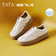 他她TATA女鞋自由符號厚底德訓鞋透氣休閑鞋 米/金（單里） 36