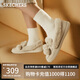 斯凱奇（Skechers）女鞋加絨保暖單鞋軟底輕便平底鞋一腳蹬舒適休閑鞋樂福鞋169000