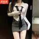 蒲戀情趣內(nèi)衣性感睡衣秘書女制服誘惑緊身純欲包臀裙開檔戰(zhàn)袍免脫套裝 均碼【上衣+短裙+領(lǐng)帶+T褲】 隱私發(fā)貨