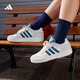 adidas「小鋸齒」D-PAD CLASSIC休閑美高風復古籃球板鞋阿迪達斯   白色/遺跡藍/棕色   41