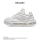 莎萊茜（SALAXI）2025秋冬新品冰川系列潮牌厚底增高面包鞋男女款情侶氣墊休閑潮鞋 白色 38 【女款】