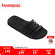 havaianas哈唯納Stradi 鏤空條紋一字拖情侶外穿拖鞋簡約浴室拖 0090-黑色 39-40 巴西碼